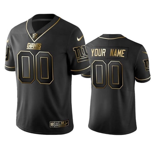 Custom Nfl Jersey, 2019 New York Giants Custom Black Golden Edition Vapor Untouchable Limited- Men's Jersey