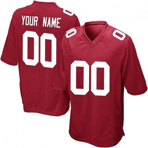 Custom Nfl Jersey, Youth's New York Giants Alternate Custom Game Jersey - Red