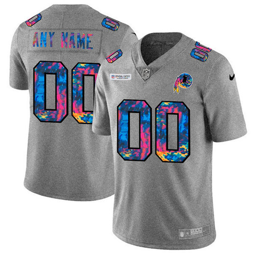 Custom Nfl Jersey, Men's Washington Football Team ACTIVE PLAYER Custom 2020 Grey Crucial Catch Limited Stitched Jersey