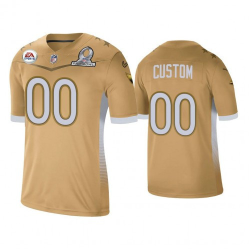Custom Nfl Jersey, Custom Arizona Cardinals #00 Gold 2021 NFC Pro Bowl Game Jersey