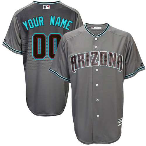 Custom Arizona Diamondbacks Gray/Turquoise MLB Jersey