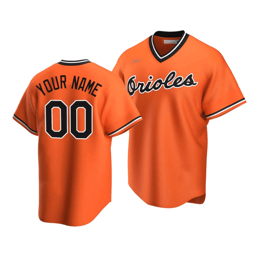 Men's Baltimore Orioles Custom #00 Cooperstown Collection Orange Alternate Jersey , MLB Jersey