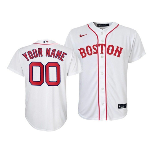Boston Red Sox Custom #00 2021 Patriots' Day Replica Youth Jersey White