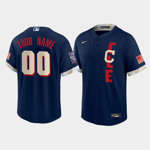 Custom Cleveland Guardians Navy 2021 All-Star Game Replica Jersey