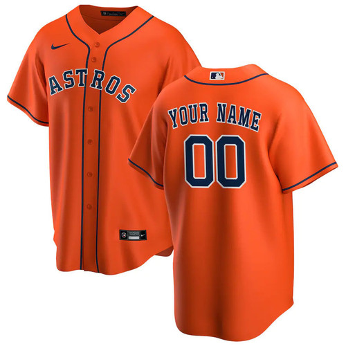 Men's Houston Astros Orange Alternate Replica Custom Jersey