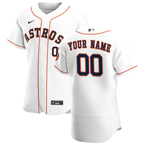 Men's Houston Astros White Home Custom Jersey