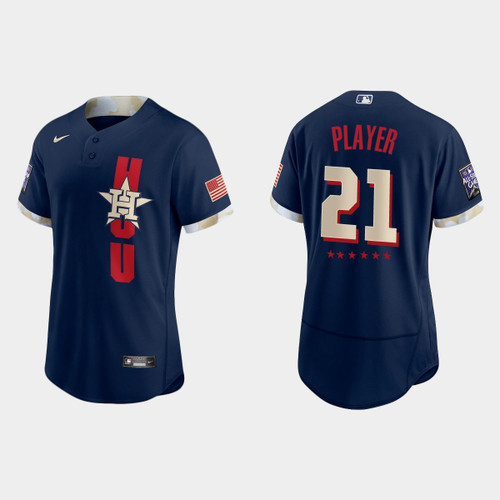 Custom Houston Astros 2021 MLB All-Star Game Jersey - Navy