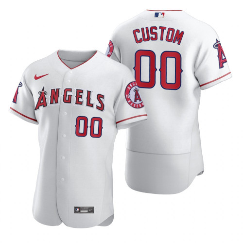 Men's Los Angeles Angels Custom White 2020 Stitched Flex Base Jersey