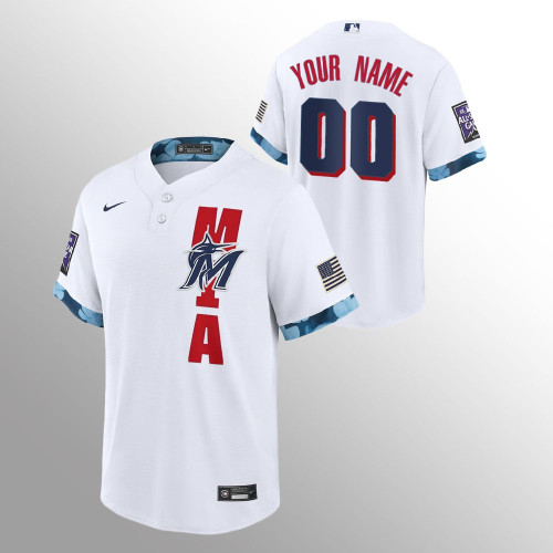 Miami Marlins Custom 2021 All-Star Game Replica Jersey - White