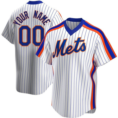 CUSTOM YOUTH NEW YORK METS HOME COOPERSTOWN COLLECTION JERSEY - WHITE REPLICA
