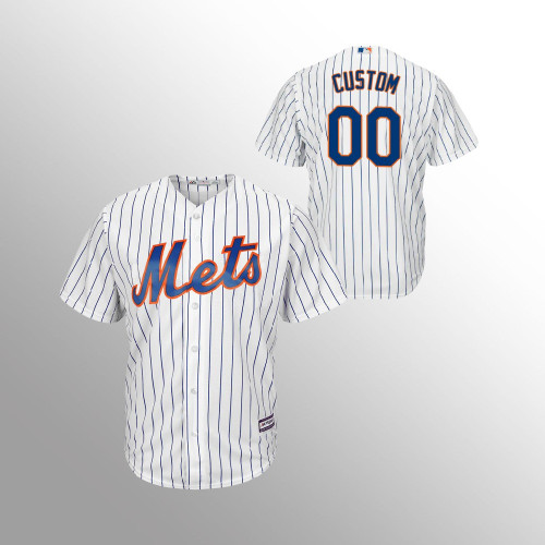 Youth New York Mets Custom White Cool Base Player Jersey