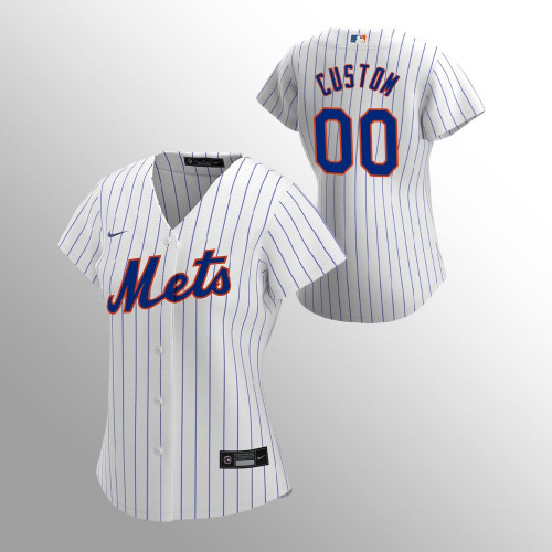 Women's New York Mets Custom White 2020 Replica Home Jersey