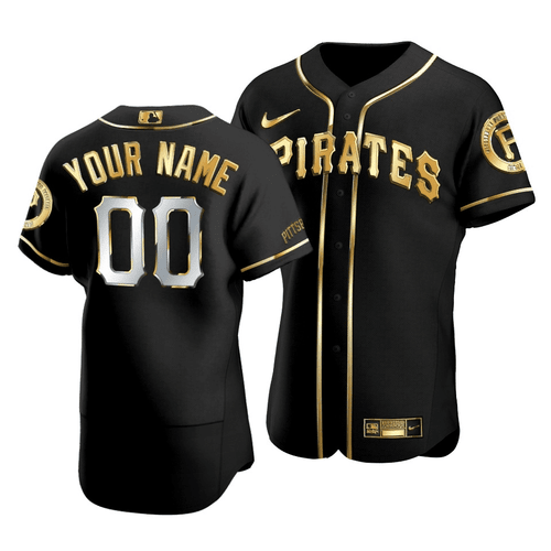 Men's Pittsburgh Pirates Custom #00 Golden Edition Black Jersey