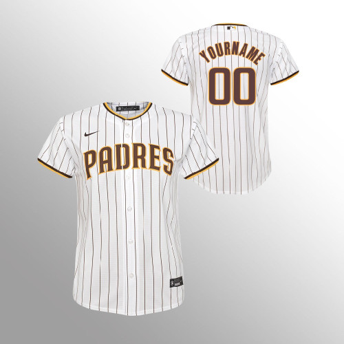 Youth San Diego Padres Custom White Replica Home Jersey