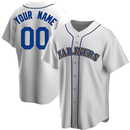 Custom Youth Seattle Mariners Home Cooperstown Collection Jersey - White Replica