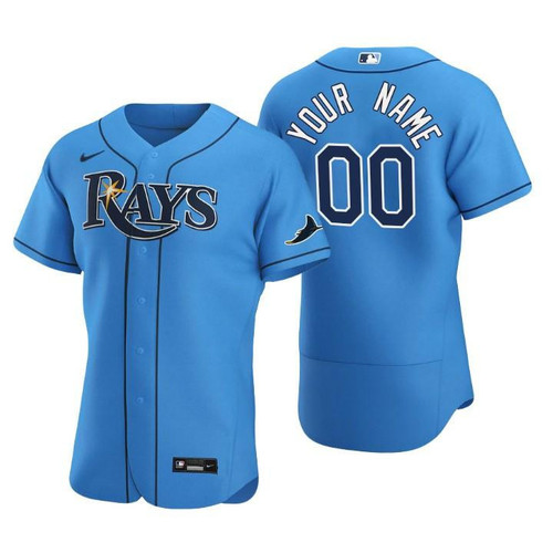 Men's Tampa Bay Rays Custom Light Blue 2020 Alternate Player Jersey