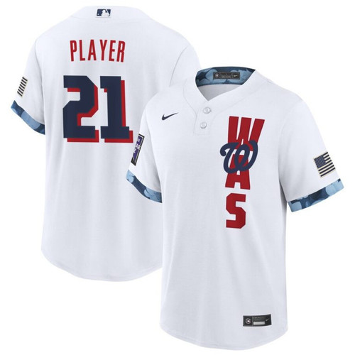 Men’s Washington Nationals White 2021 All-Star Game Custom Jersey