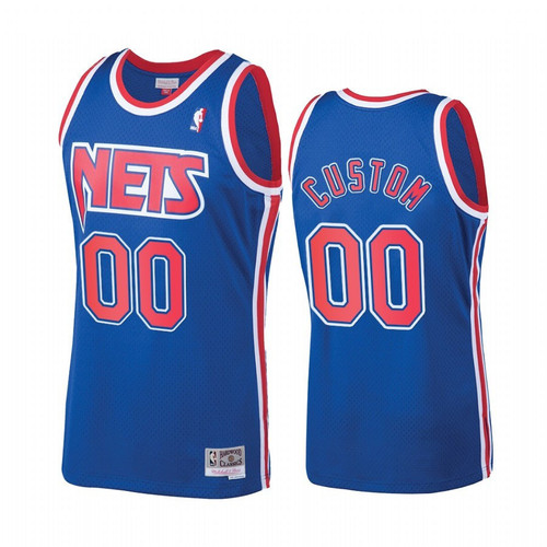 Men's Brooklyn Nets Custom #00 1992-93 Hardwood Classics Royal Jersey