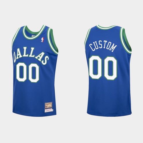 Dallas Mavericks Custom #00 Mitchell & Ness Hardwood Classics Blue Jersey