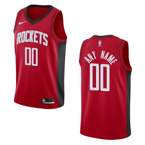 Men's 2019-20 Houston Rockets #00 Custom Icon Swingman Jersey - Red , Basketball Jersey