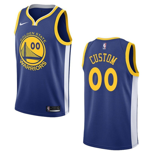 Men's Golden State Warriors #00 Custom Icon Swingman Jersey - Blue , Basketball Jersey