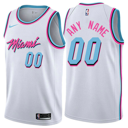 Custom Miami Heat Jersey, Custom Miami Heat City Edition Jersey - White