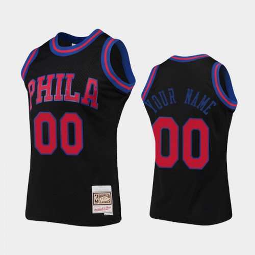 Men #00 Philadelphia 76ers Custom Collection Black Jersey