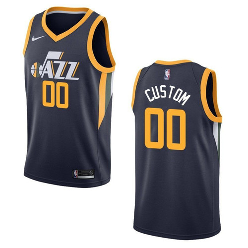 Men's Utah Jazz #00 Custom Icon Swingman Jersey - Navy , Basketball Jersey