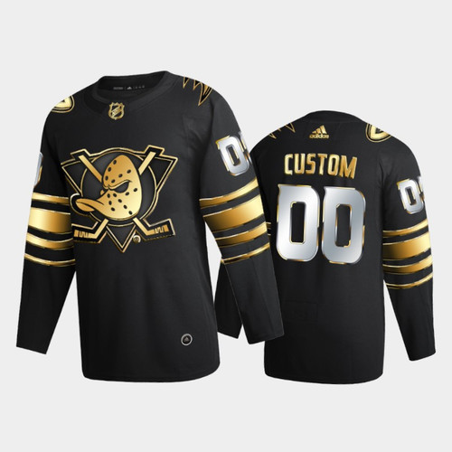 Men's Anaheim Ducks Custom #00 2020-21 Golden Edition Black Limited Jersey