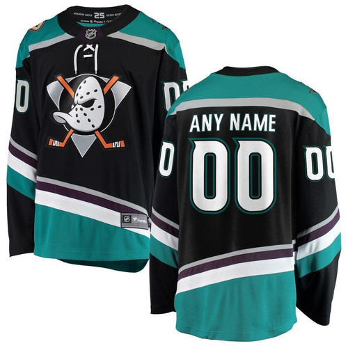 Men's Anaheim Ducks Wairaiders Alternate Breakaway Custom Jersey - Black