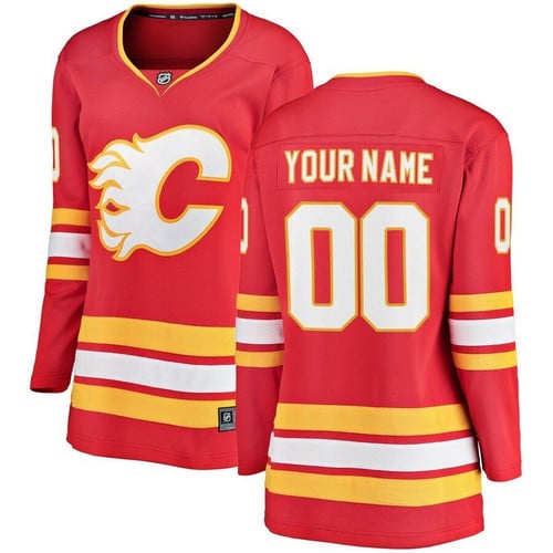 Calgary Flames Wairaiders Women's Alternate Breakaway Custom- Red Jersey