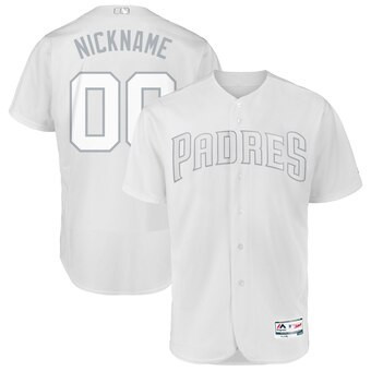 Men's San Diego Padres Majestic 2019 Players' Weekend Flex Base Roster Custom White Jersey, Padres Jackie Robinson Jersey