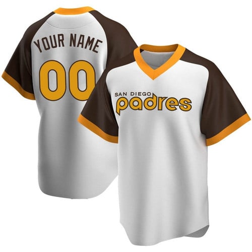 Padres Uniforms 2023, Custom Padres Jersey, Men's San Diego Padres Custom White Home Cooperstown Collection Jersey - Replica, Padres Jackie Robinson Jersey