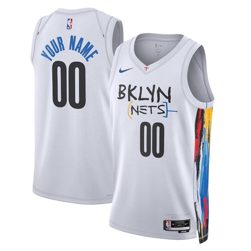 Nets City Jersey 2023, Men's Brooklyn Nets Custom #00 2022/23 Swingman Custom Jersey - City Edition - White