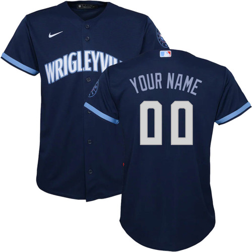 Youth's Custom Chicago Cubs City Connect Wrigleyville Replica Jersey