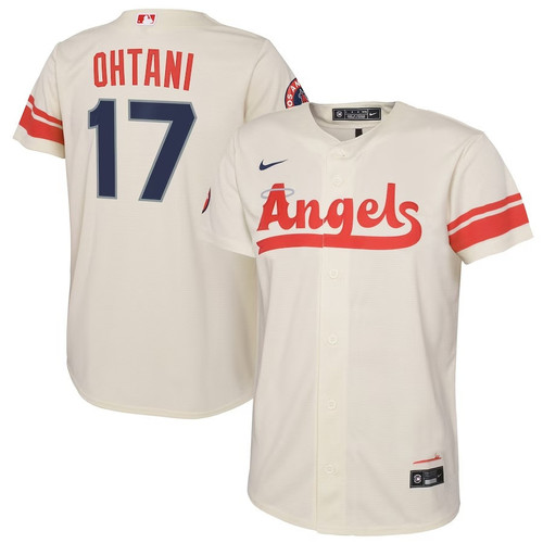 Youth's Los Angeles Angels Custom 2022 City Connect Replica Player Jersey - Cream