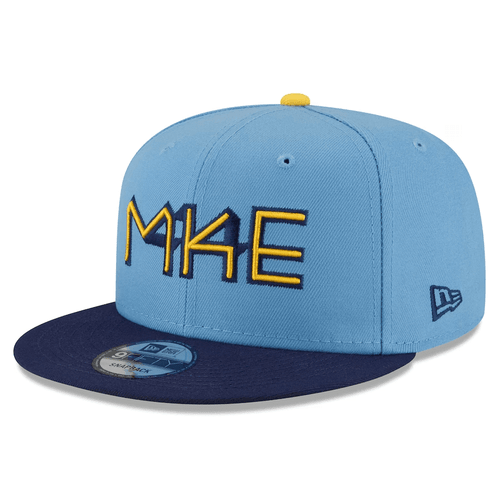 Men's Milwaukee Brewers New Era Powder Blue 2022 City Connect 9FIFTY Snapback Adjustable Hat