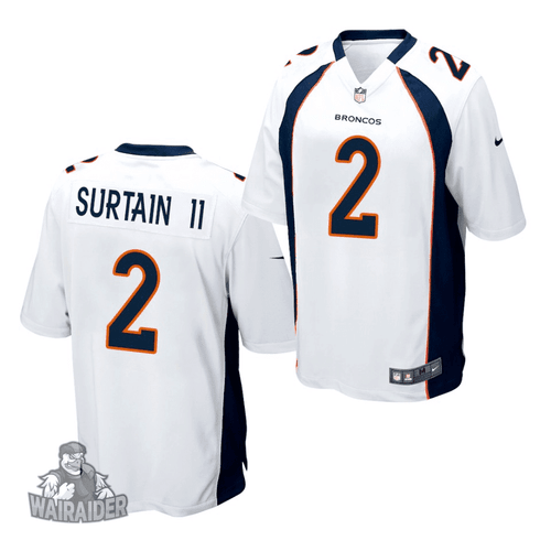 Men's Denver Broncos Patrick Surtain II 2021 NFL Draft Game- White Jersey