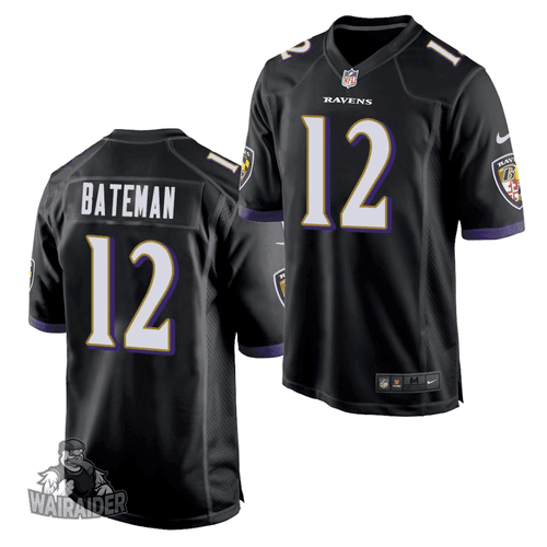 Men's Baltimore Ravens Rashod Bateman 2021 NFL Draft Game- Black Jersey