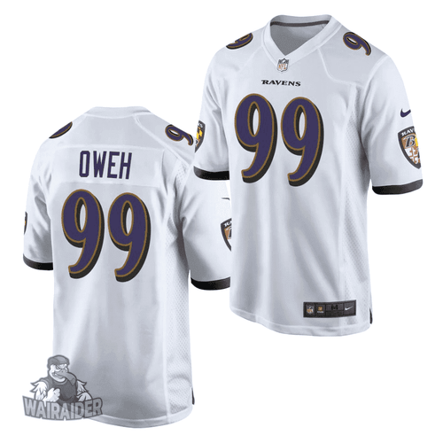 Youth's  Baltimore Ravens Jayson Oweh 2021 NFL Draft Game Jersey White