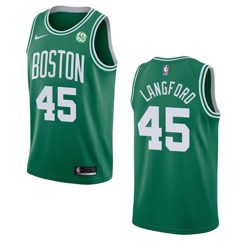 Men's   Boston Celtics #45 Romeo Langford Icon Swingman Jersey - Green , Basketball Jersey