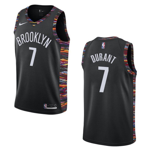 Men's   Brooklyn Nets #7 Kevin Durant City Swingman Jersey - Black , Basketball Jersey