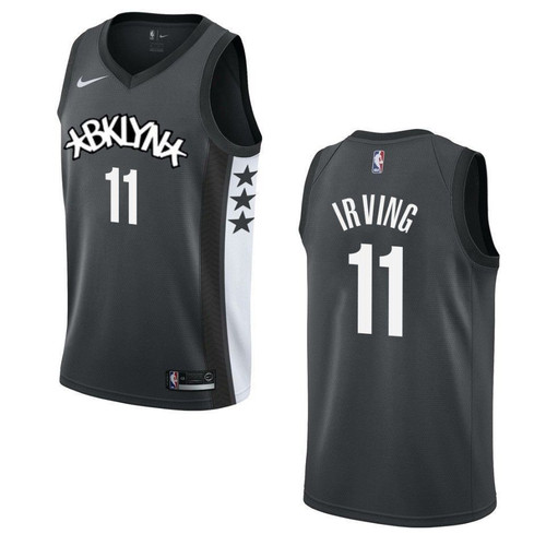 Men's   2019-20 Brooklyn Nets #11 Kyrie Irving Statet Swingman Jersey - Black , Basketball Jersey