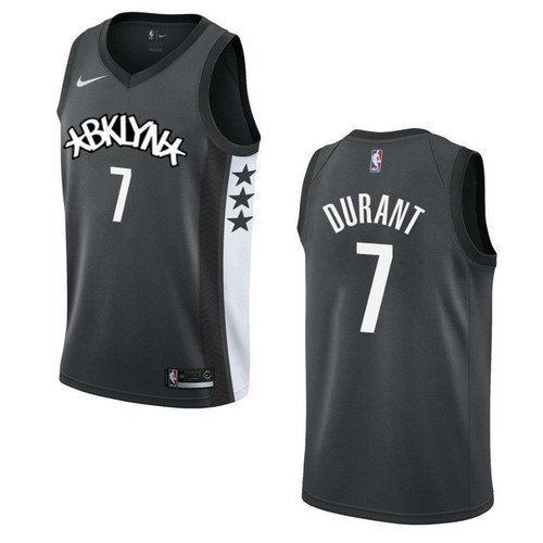 Men's   2019-20 Brooklyn Nets #7 Kevin Durant Statet Swingman Jersey - Black , Basketball Jersey