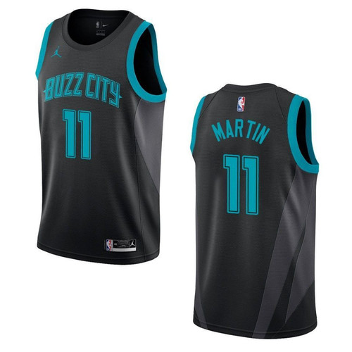 Men's   Charlotte Hornets #11 Cody Martin City Swingman Jersey - Black , Basketball Jersey