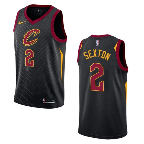 Men's   Cleveland Cavaliers #2 Collin Sexton Statet Swingman Jersey - Black , Basketball Jersey