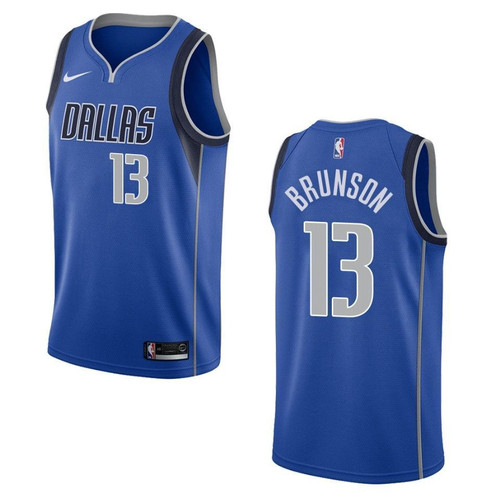 Men's   Dallas Mavericks #13 Jalen Brunson Icon Swingman Jersey - Blue , Basketball Jersey