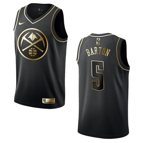 Men's   Denver Nuggets #5 Will Barton Golden Edition Jersey - Black , Basketball Jersey