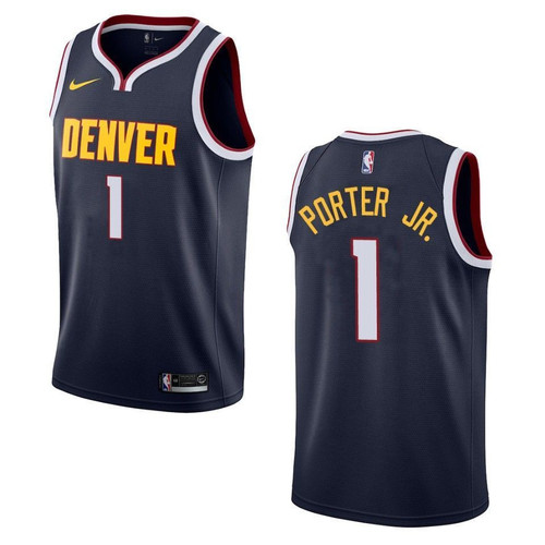 Men's   Denver Nuggets #1 Michael Porter Jr. Icon Swingman Jersey - Navy , Basketball Jersey