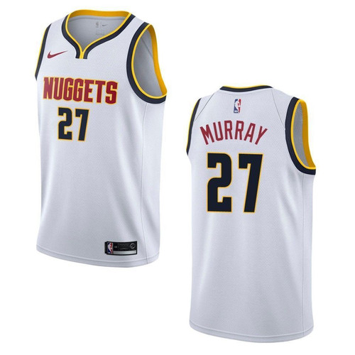 Men's   Denver Nuggets #27 Jamal Murray Association Swingman Jersey - Wihte , Basketball Jersey